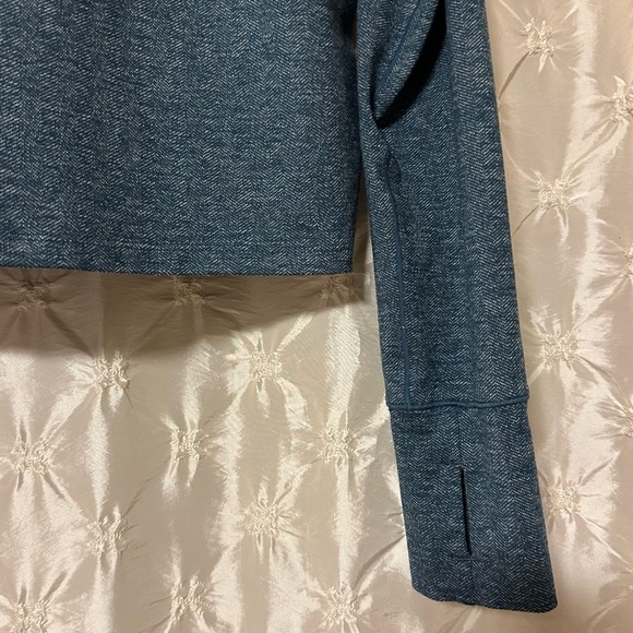 Prana Teal Blue Cropped Performance Hoodie Sweatshirt - Picture 2 of 10